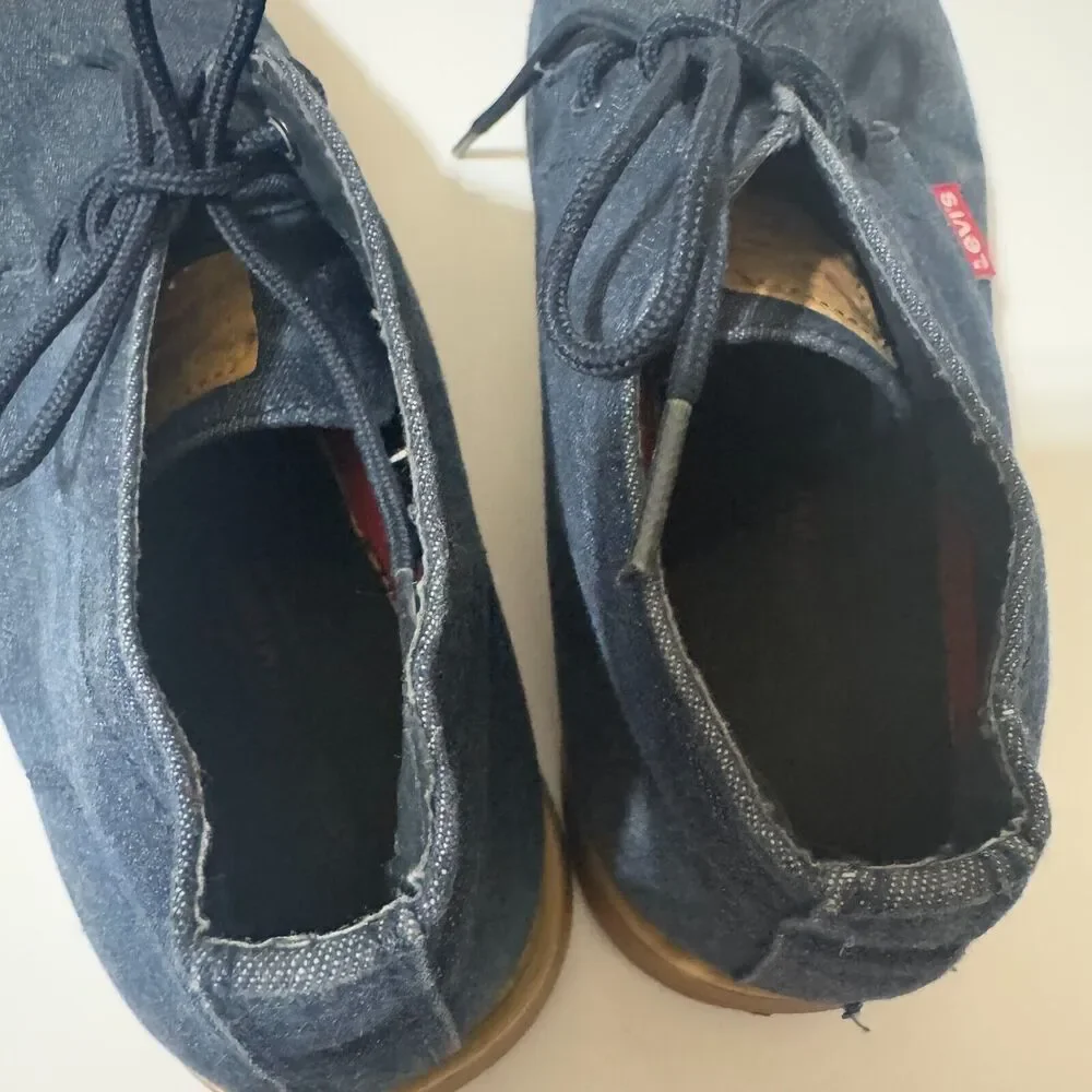 Levi's Blue Denim Lace Ankle boots Jeans Shoes Men's Size 8.5 casual